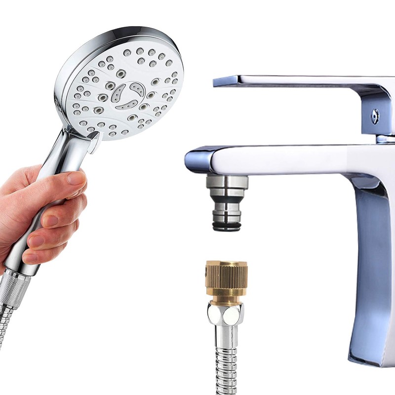 Quick Disconnect Shower Hose to Sink Faucet Snap Adapter, Indoor