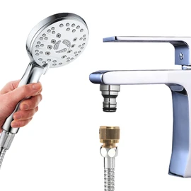 Quick Disconnect Shower Hose to Sink Faucet Snap Adapter, Indoor Faucet Hose Attachment for Bathtub, Bathroom and Kitchen