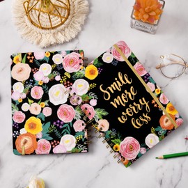 Frasukis Ruled Journal/Notebook- Lined Journal, 8.5" X 6.4", Ruled Spiral Notebook/Journal, Banded with Waterproof Hardcover, Journal for Women, Exquisite Inner Pocket for School, Office & Home