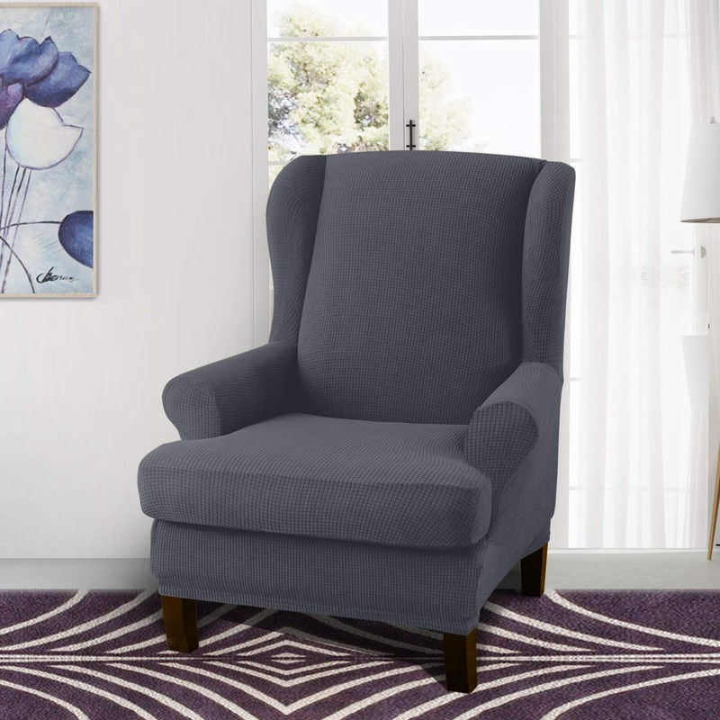 Granbest Premium Water Repellent Wingback Chair Cover 2-Piece High Stretch