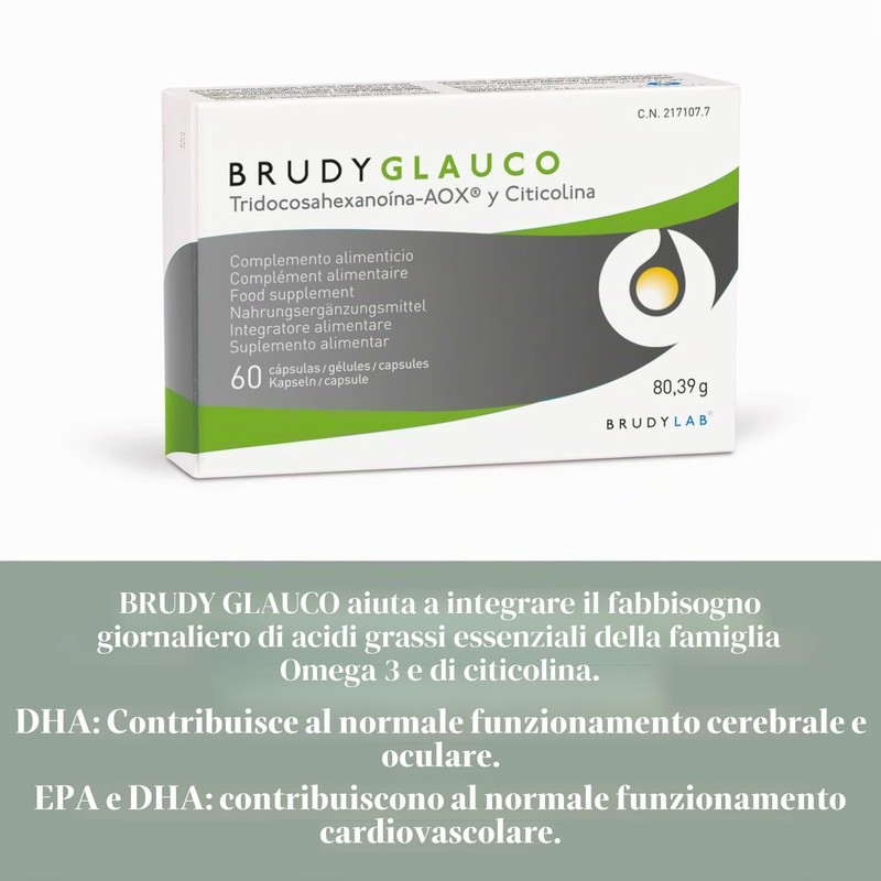 Brudy Glauco Integratore alimentare con acidi grassi omega-3 arricchito con