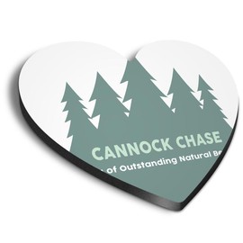1x Heart MDF Magnet 6cm - Cannock Chase Forest Camping - Fridge Locker Office Whiteboard Toolbox #60855