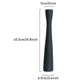 MZYOUHUO 16.5 Inch Tall Skinny Ceramic Flower Vase, Dark Gray, 100% Handmade, Excellent Quality, Ideal for Home Decoration, Wedding, Birthday, Event, Centerpiece, Table, Floor Vase