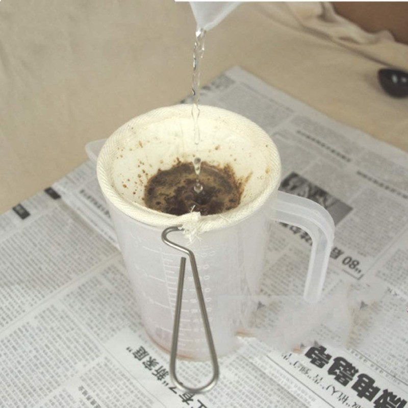 2Pcs 4-inchi Stainless Steel Handle Cloth Sock Reusable Coffee Tea