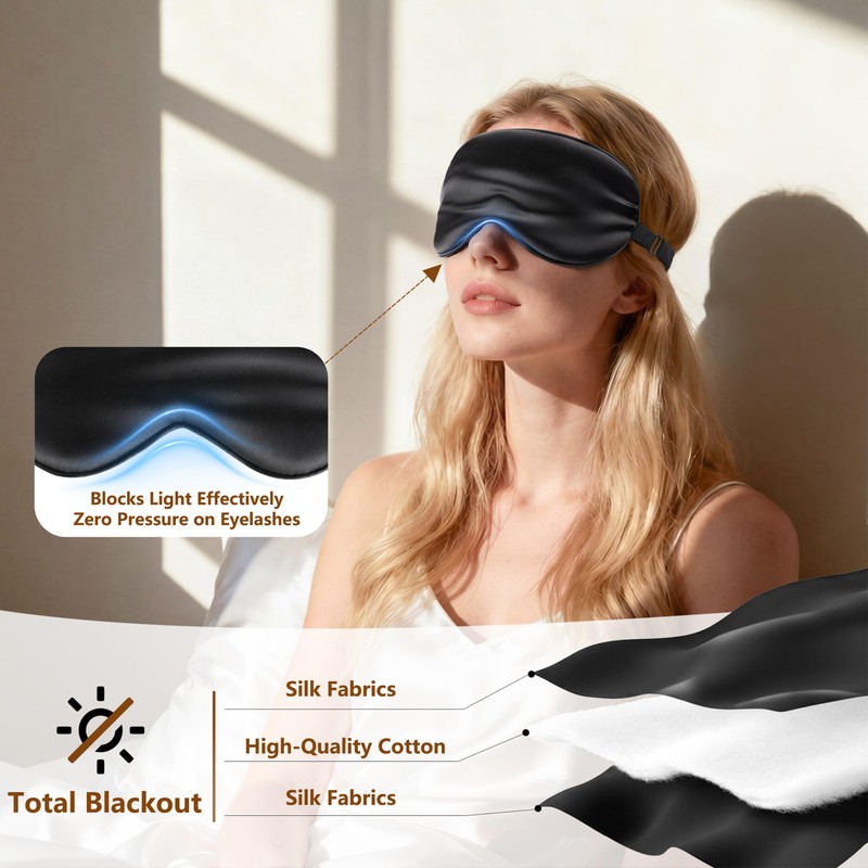 Loomluxe Sleep Mask Silk Eye Mask for Men Sleeping Mask,