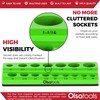 Olsa Tools Magnetic Socket Organizer 1/2-Inch Drive Metric, Green