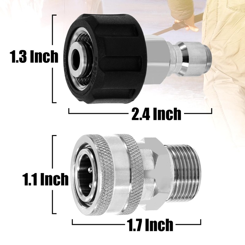 Tool Daily Pressure Washer Adapter Set, Quick Connect Kit, M22
