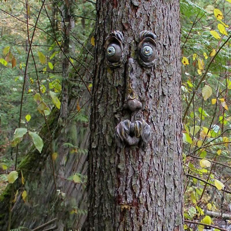 Old Man Tree Hugger Garden Peeker Yard Outdoor Sculpture Whimsical