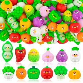 24 pcs Mini Vegetable Erasers for Kids Desk Pet, Cute 3D Vegetable Pencil Erasers for Kids Classroom Prizes, Class Treasure Box,Game Rewards,Party Favors, Non Removable