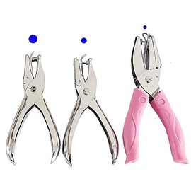 XIAOXGXF 3 Piece Mini Hole Punch Set - Small & Large Circle Hole Punch for DIY Craft Tags