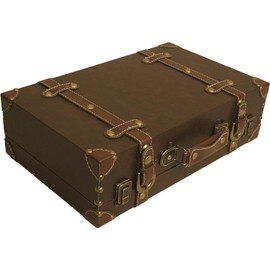 wald imports - Paperboard Suitcase -Decorative Storage Boxes - Suitcase for Decoration, Storage, and More (Brown)