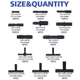 Kit de conector de aspiradora automotriz de 126 piezas, nailon, resistente al calor hasta 240 °C, 13 tamaños, esencial para tubos de aspiradora eficientes en vehículos