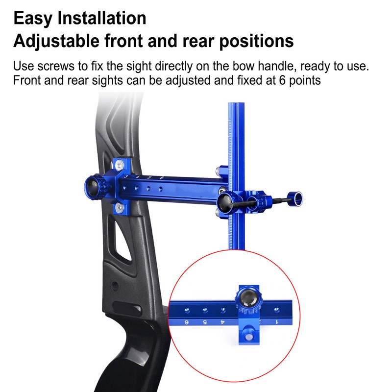 Archery Recurve Bow Sight Iron Adjustable T Shape Quick Release