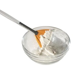 Natural Fluffy White Goat Hair Soft Fan Brush For Skincare And Esthetician (Mask Brush)