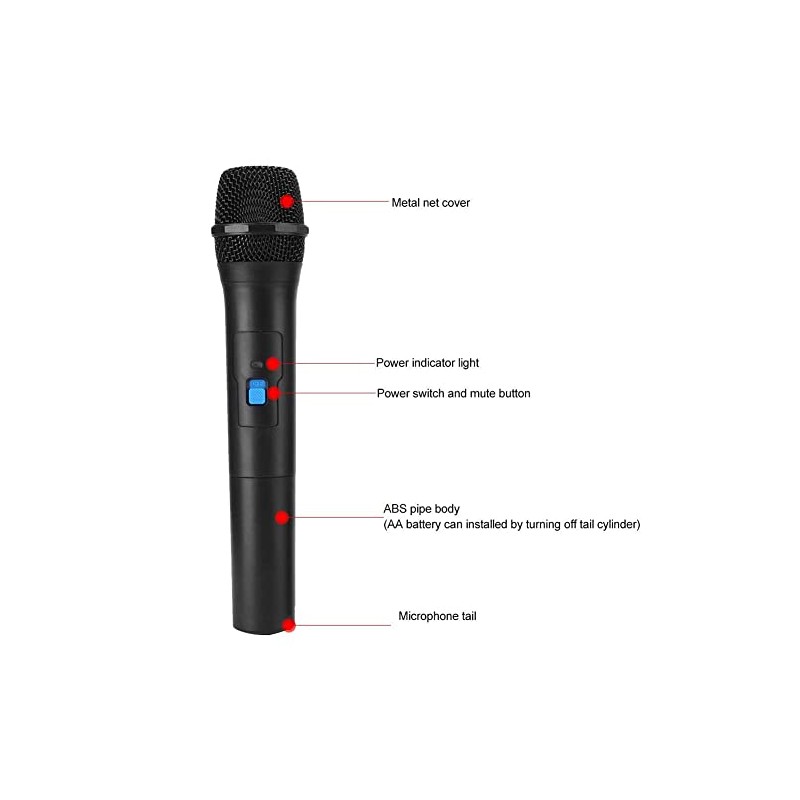fasient1 V16U Universal Wireless Microphone, 2 in 1 USB VHF