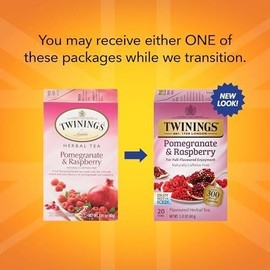 Twinings 2 Packs - Twinings Pomegranate & Raspberry Herbal Tea Bags - 20 Count