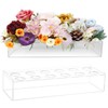 Flower Vase Acrylic Rectangular Floral Centerpiece for Dining Table, Long