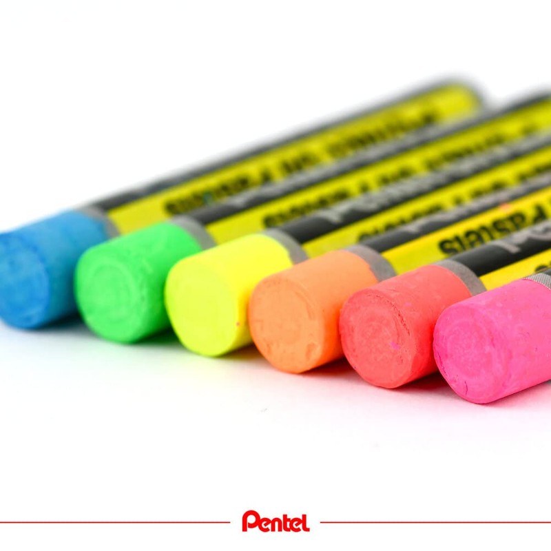 Pentel Fluorescent and Metallic Oil Pastels Set of 12 Assorted