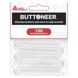 Buttoneer Button Fastening System – *FITS New BUTTONEER Tool* Natural Colored Nylon Fastener Refills, 100 Pieces