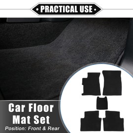VekAuto Car Floor Mats Kit Compatible for Honda Civic Sedan 2012-2016, Non-Slip Velour Black Front and Rear Full Set Auto Floor Carpet Liners Rugs