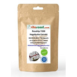 Rosehip / Rosehip Extract 7200 II 730 Capsules - Made in Germany - No Magnesium Stearate - Premium Quality VITASCOUT®