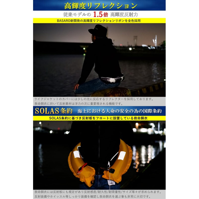 JES-BASARO B-Life-Jacf-MN/AT Automatic Inflatable Life Jacket, Life-saving Device, Compatible with