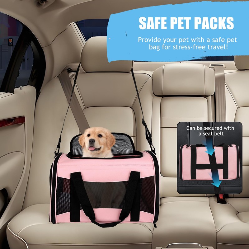 Cat Carrying Case Pet Dog Carrier Soft-Sided Cat Bag Airline