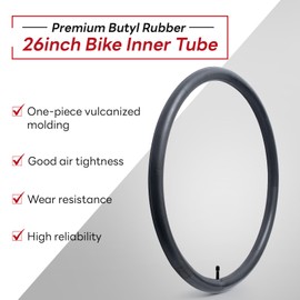 FengCan 26 x 1.50/1.75 Inner Tube 40/47-559, 26 Inch Bicycle Inner Tube 26 x 1.50 26 x 1.65 26 x 1.75 Suitable for Road Bike/MTB/Gravel Bicycle Inner Tubes Tyres, AV32 mm Schrader Valve (1 PC)