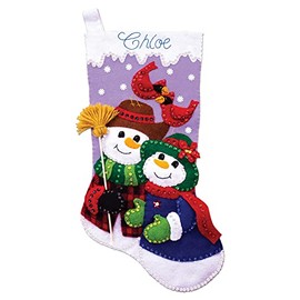 Design Works Crafts Felt Stocking Kit, Snow Couple