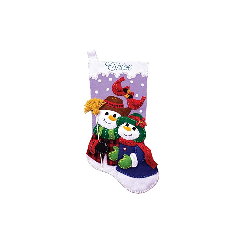 Design Works Crafts Felt Stocking Kit, Snow Couple