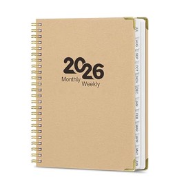 2026 Cuaderno planificador semanal Encuadernación de doble bobina Planificador académico mensual 12 meses 0112 para cuaderno de de planificación...   