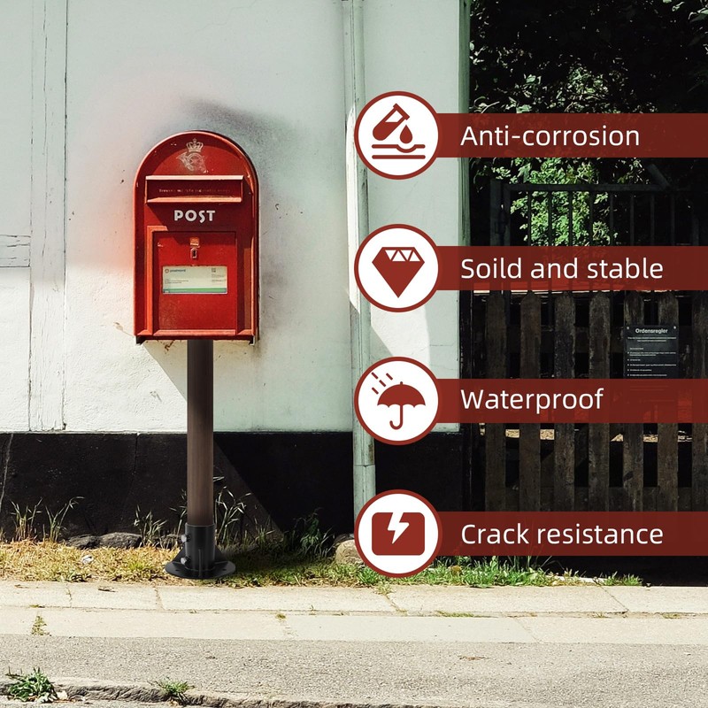 Cskunxia 2PCS Round Posts Base Bracket Chain Link Fence Flange