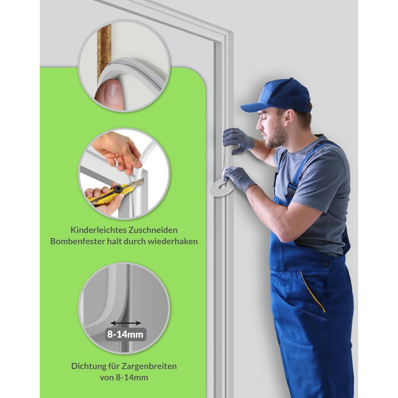Premium TPE Door Seal for Room Doors Against Draughts Made