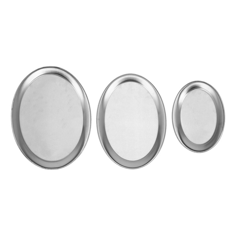 3pcs Stainless Steel Dessert Tray Mirror Polishing Process Snack Jewelry