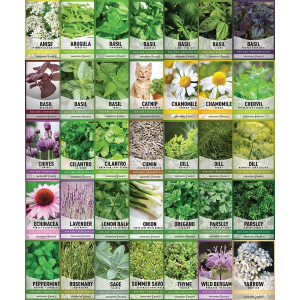 Gardeners Basics Complete Medicinal Herb Seeds for Planting Collection -