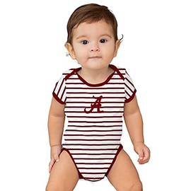 Two Feet Ahead Alabama Crimson Tide Striped Baby Bodysuit Creeper Baby Boy Clothes for Newborn infants (6 Months,Alabama Crimson Tide)