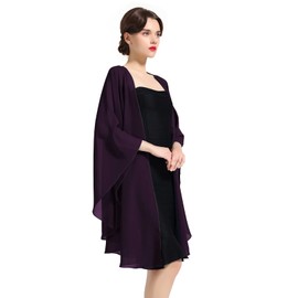Chiffon Shawl Bridal Wedding Wrap Long Evening Scarves Scarf Grape Purple
