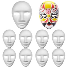 Lovesmile Pack of 10 White Masks, 24 x 18 cm Masks for Painting, Masks, Crafts, Mask, White, Ppaper Masks, Suitable for DIY Crafts, Theatre Performances, Role Play, Costume Parties, Carnival,