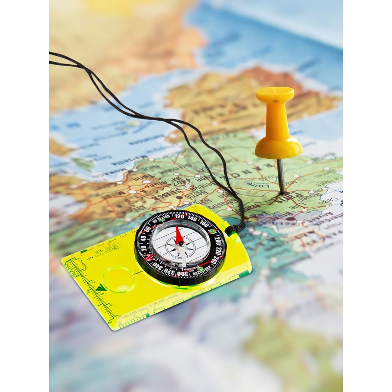 Gejoy 6 Pieces Navigation Backpacking Compass Orienteering Hiking Compass Map