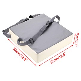 BTSKY BTSKY Kids Chair Cusion, Chair Increasing Cushion, Toddler Booster Seat With Straps Chair Pads (Grey+Beige)