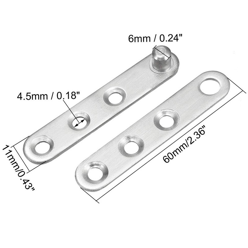 sourcing map 8 Sets Stainless Steel 360 Degree Rotating Door