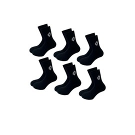Lotto 12 Pairs Unisex Tennis Socks Made of Breathable, Soft Cotton, Oeko-Tex Certified, Black, EU 39-42, black