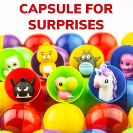 Empty Colored Round Capsules 1.26 inch Bulk Assorted Colors Capsule for Toy Gumball Machines Plastic Containers Surprise for Kids Party Favor Prize 100 pcs