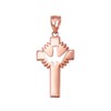 LA BLINGZ 10K Rose Gold Dove Cross Pendant Necklace (Pendant