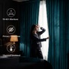 RYB HOME Teal Velvet Blackout Curtains with Pompoms for Bedroom