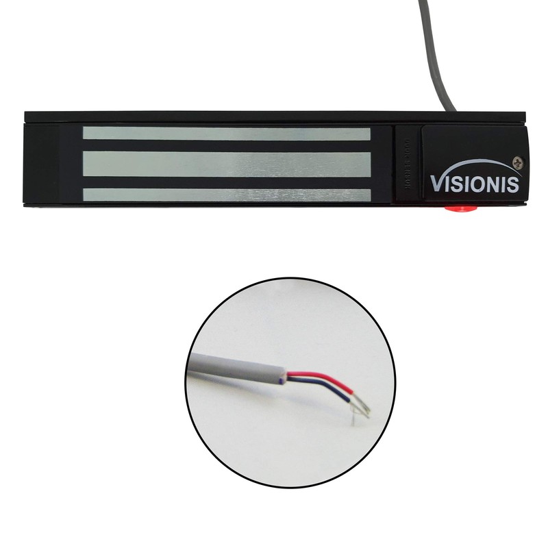 Visionis VS-VISML300LED-BL Indoor 300lbs Black Electromagnetic Lock with LED Sensor