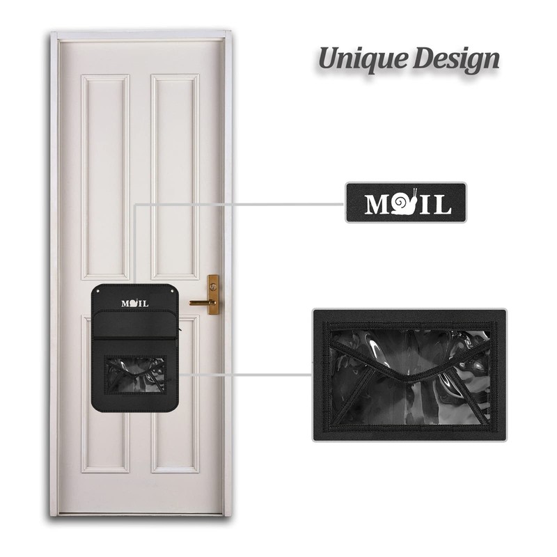 Annmore Mail Slot Catcher for Door, Mail Holder Indoor, Black