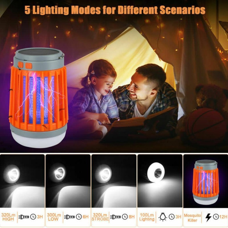 Solar USB Mosquito Killer Light Outdoor Waterproof Electronic Fly Insect