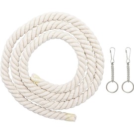 78.7 Inches Cotton Climbing Rope, Lengthen and Bold Bird Ladder Bridge, Swing Pet Cage Accessories for Parakeets, Cockatiels, Macaw (Grey, One Size)