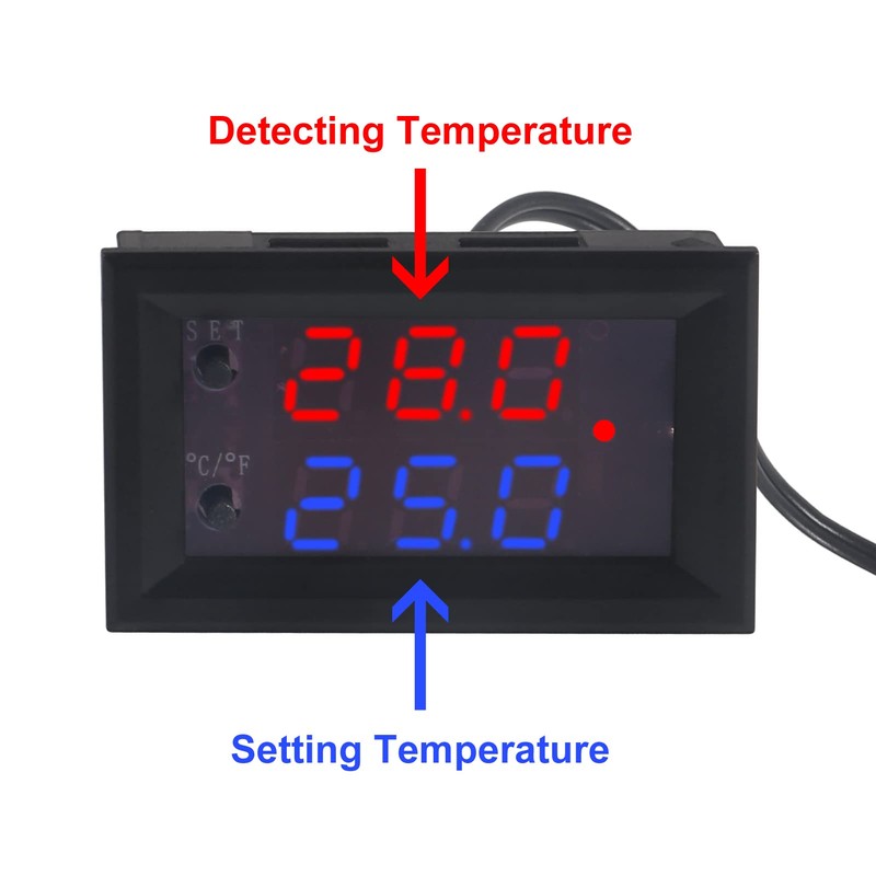 DWEII 3PCS DC 12V Electronic Temperature Controller Programmable -50 to